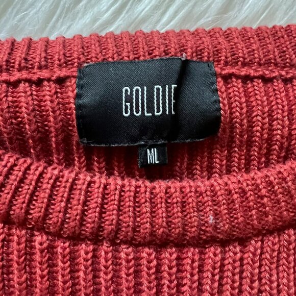 Goldie Women’s Pullover Crew Neck Sweater Ties On Each Side Women’s M/L Oversize - Picture 6 of 13